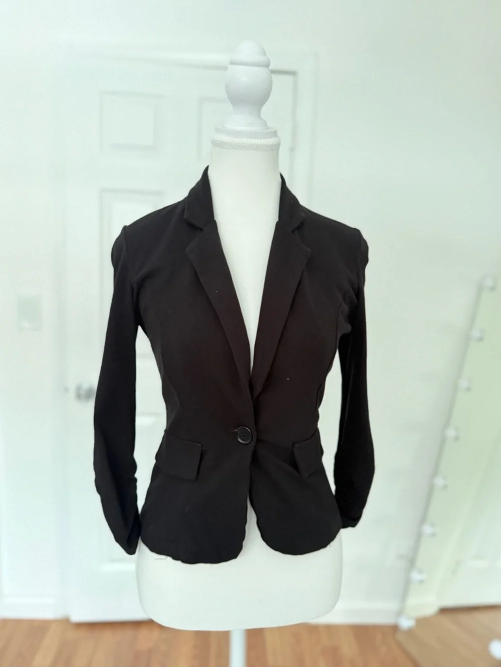 Charlotte Russe Black Fitted Blazer Jacket Size XS Made in USA - Picture 1 of 3